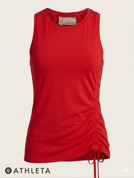 Athleta Tops - Athleta Transcend Ruched Tank Top XXS Red VitaFree Lycra Side Ruching Yoga